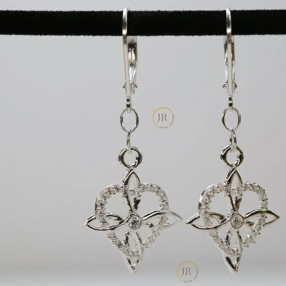 925 Silver Mystic Knot Earrings · Heart Accent · Symbolic Feminine Jewelry. - Picture 2 of 6